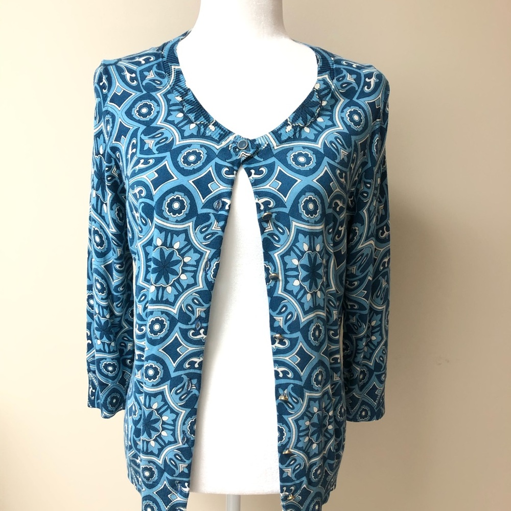 Talbots Blue Design Cardigan - Picture 2 of 5
